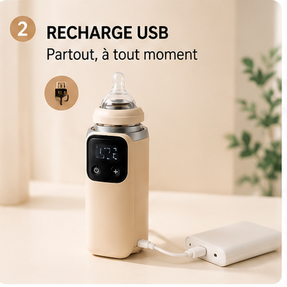 Chauffe-biberon portable USB rechargeable – Température constante – Universel