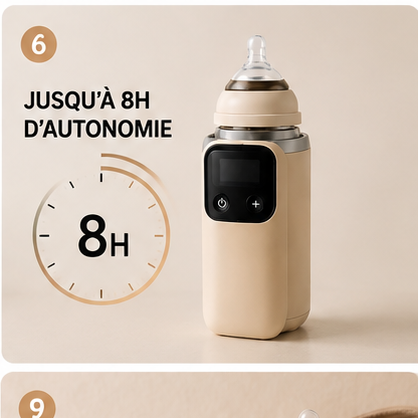 Chauffe-biberon portable USB rechargeable – Température constante – Universel